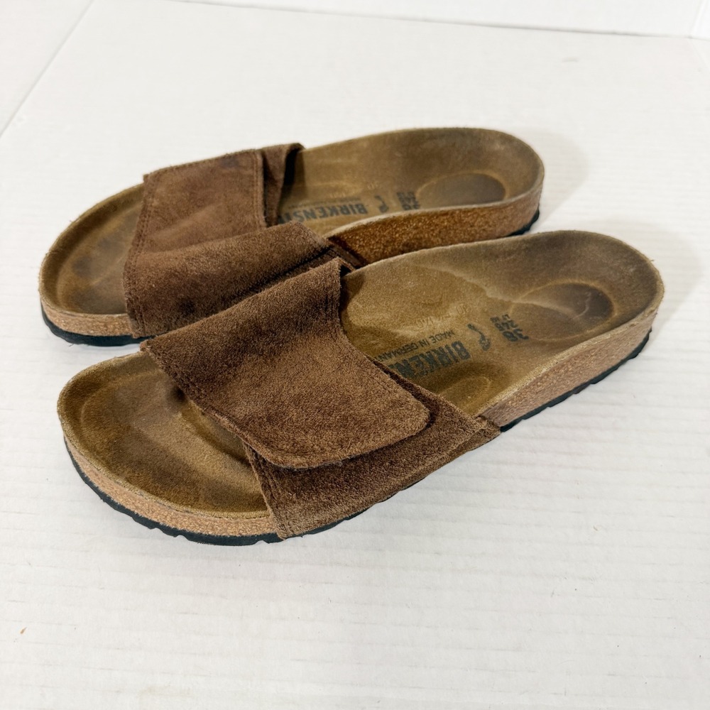 Birkenstock Sylt 2.0 Womens Brown Suede Slide Sandals Size 38 L 7 Narrow - Picture 2 of 6